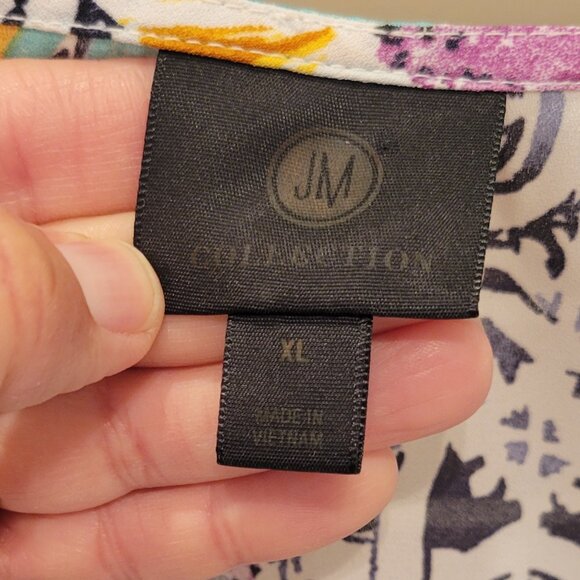 JM Collection Tropicallia Tile Blouse - Picture 4 of 10